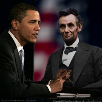 Obama Lincoln color photo