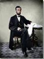 Abraham Lincoln Large Seated at Table Poster