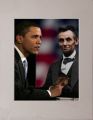 Abraham Lincoln and Barack Obama matted photograph